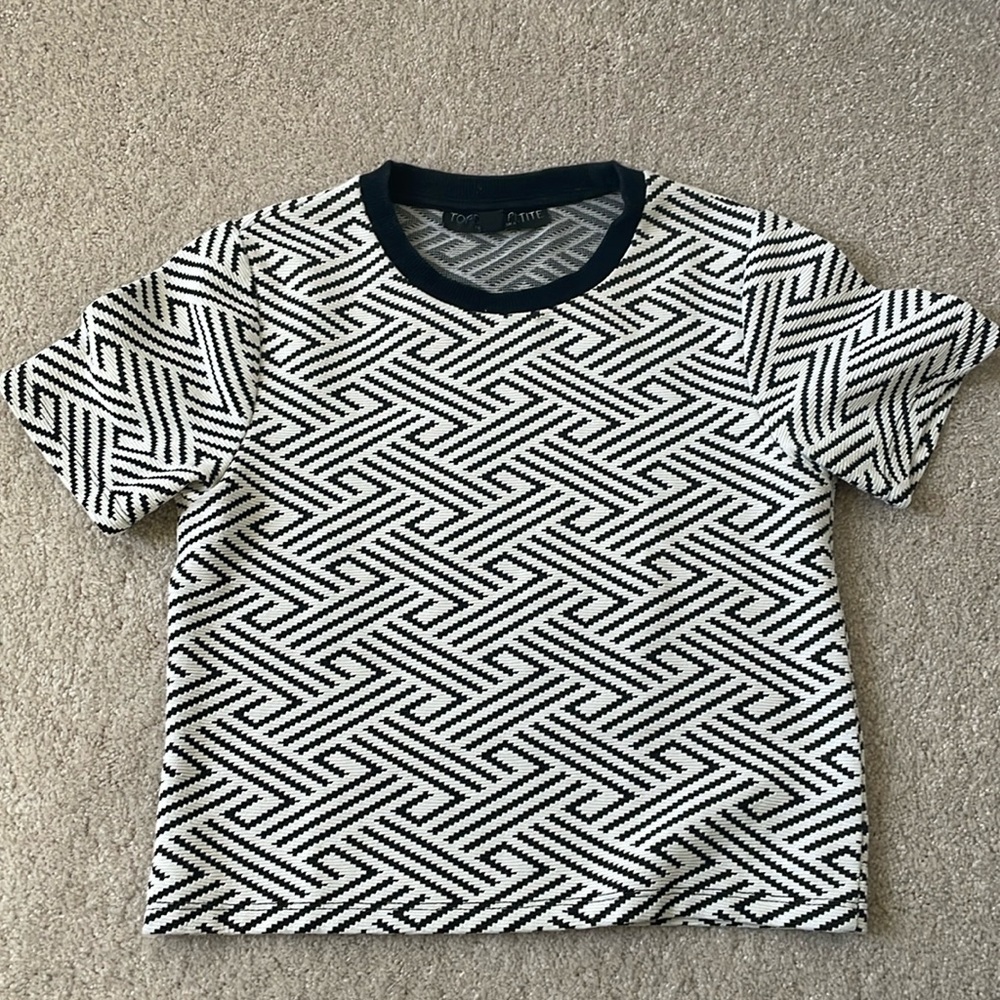 Topshop petite black and white shirt